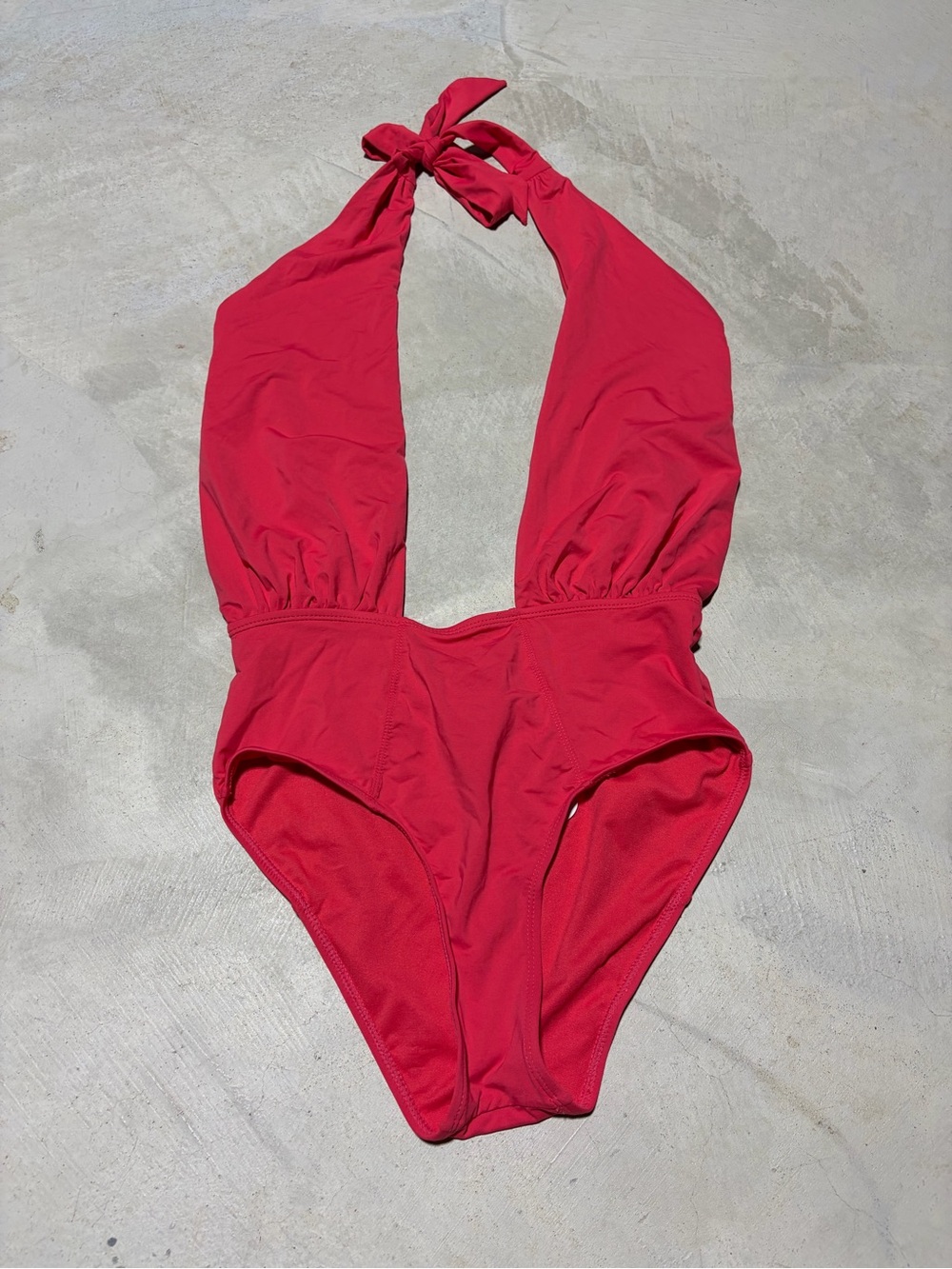Envya NWT babe watch Red Halter One-Piece Swimsuit MSRP$41 medium
